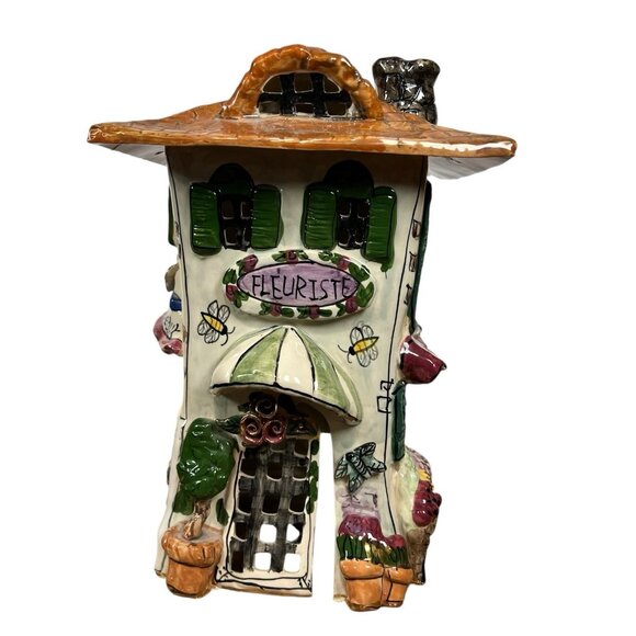 Blue Sky Clayworks Heather Goldminc Cafe Chapeaux Fleuriste Tealight House 2000 - Picture 1 of 7